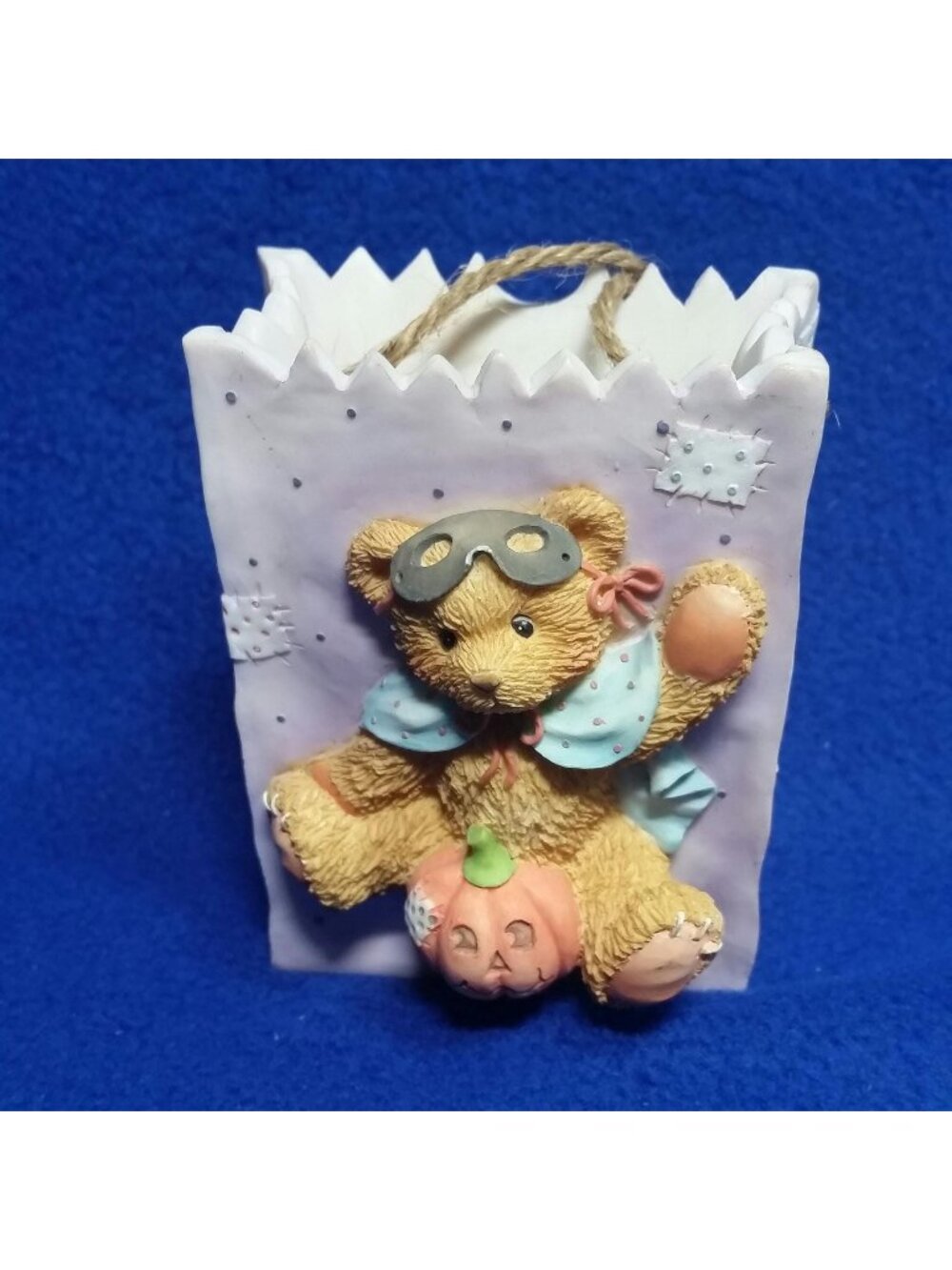 Cherished Teddies Trick or Treat Halloween Purple Bag Figurine Enesco 141879